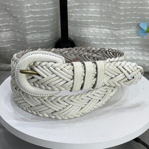 (H) Vintage woven leather belt, women's size L